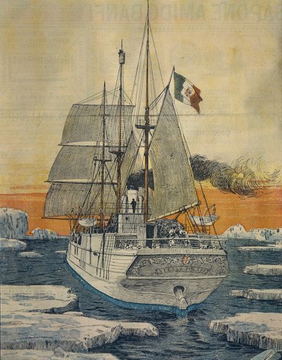 Viaggio al Polo Nord: Nave Stella Polare che trasportava il Principe Luigi Amedeo di Savoia-Aosta, Duca degli Abruzzi, alla Baia di Teplitz sull