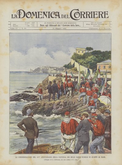 La commemorazione del 42° anniversario della partenza dei Mille dallo scoglio di Quarto al mare da Achille Beltrame