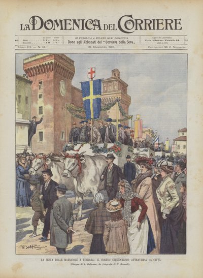 La festa delle matricole a Ferrara, il corteo studentesco attraversa la città da Achille Beltrame