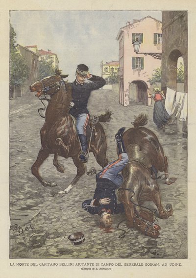 La morte del Capitano Bellini aiutante di campo del Generale Goiran, a Udine da Achille Beltrame