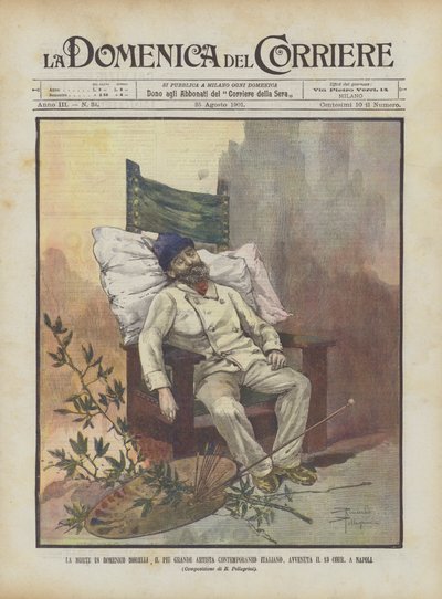 La morte di Domenico Morelli, il più grande artista contemporaneo italiano, avvenuta il 13 corrente, a Napoli da Achille Beltrame