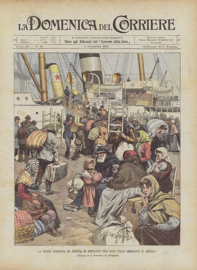 La triste partenza da Genova di contadini dell
