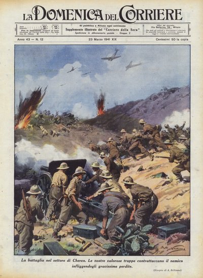 La battaglia nel settore di Cheren da Achille Beltrame