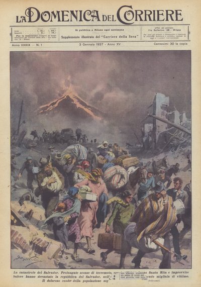 La catastrofe del Salvador da Achille Beltrame
