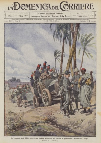 Conquista della Libia, ricognizione pacifica per amicarsi le popolazioni da Achille Beltrame