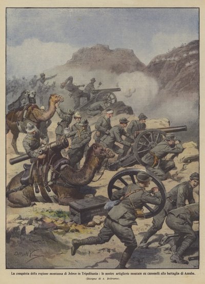 La conquista della regione montuosa di Jefren in Tripolitania da Achille Beltrame