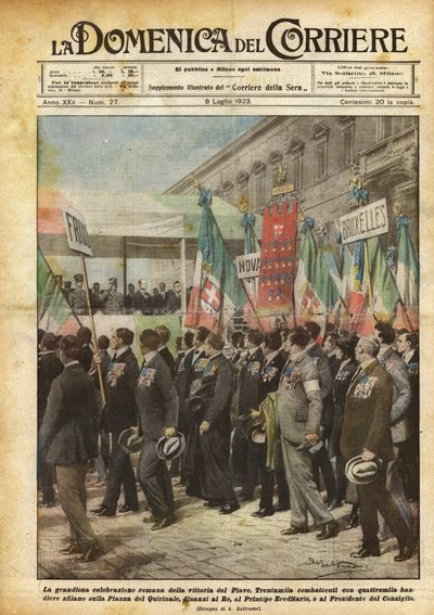 La grandiosa celebrazione romana della vittoria del Piave da Achille Beltrame