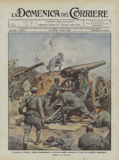La guerra nei Balcani, ostinato bombardamento ed ostinata mirabile resistenza di Scutari da Achille Beltrame