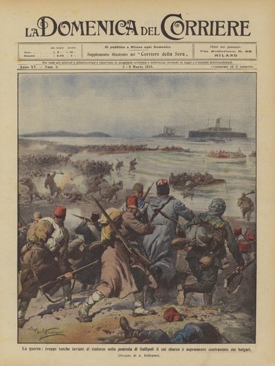 La guerra, truppe turche inviate di rinforzo nella penisola di Gallipoli da Achille Beltrame