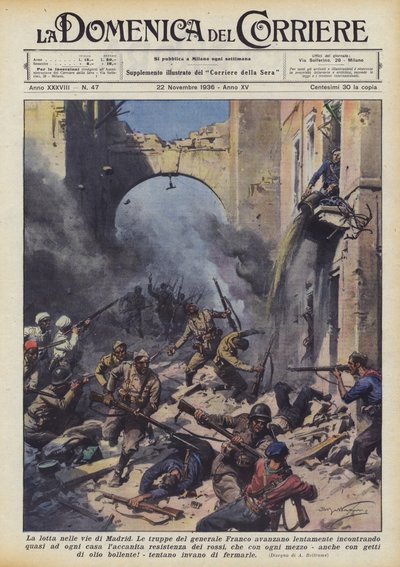 La lotta nelle vie di Madrid da Achille Beltrame