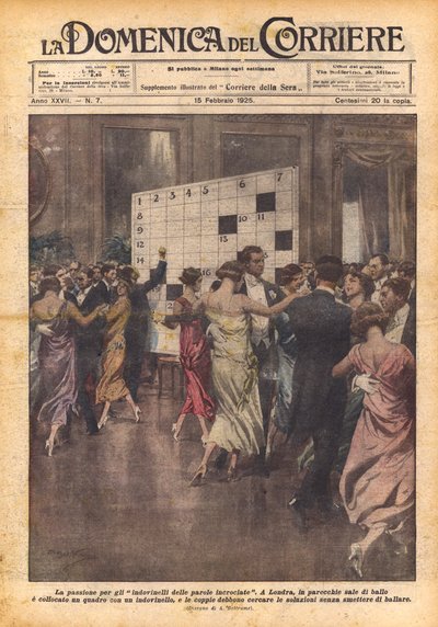 La passione per gli indovinelli delle parole incrociate da Achille Beltrame