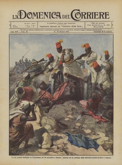 La più grande battaglia in Tripolitania del 20 settembre a Zanzur da Achille Beltrame