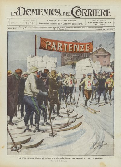 Prima carovana italiana di turismo invernale sullo Spluga, gare nazionali di sci a Madesimo da Achille Beltrame