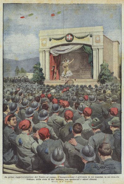 La prima rappresentazione del Teatro al campo da Achille Beltrame