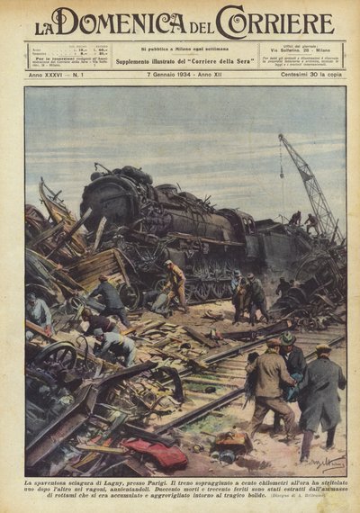 La spaventosa sciagura di Lagny, presso Parigi da Achille Beltrame