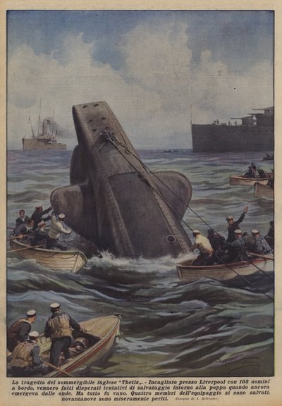 La tragedia del sommergibile inglese Thetis da Achille Beltrame