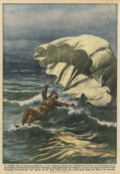 La tragica fine di una paracadutista da Achille Beltrame