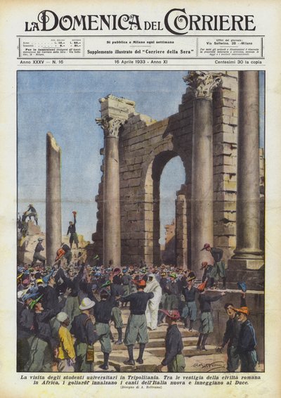 La visita degli studenti universitari in Tripolitania da Achille Beltrame