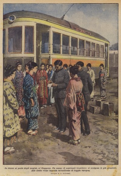 Le donne al posto degli uomini, al Giappone da Achille Beltrame