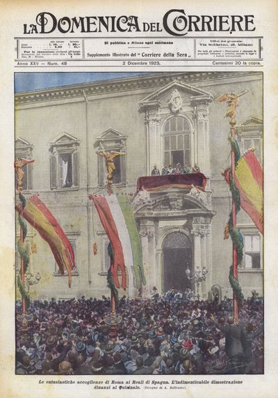 Le entusiastiche accoglienze di Roma ai Reali di Spagna da Achille Beltrame
