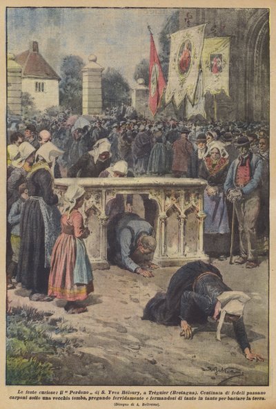 Le feste curiose, il Perdono di S. Yves Heloury, a Treguier (Bretagna) da Achille Beltrame