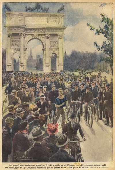 Le grandi manifestazioni sportive, il Giro podistico di Milano con oltre seicento concorrenti da Achille Beltrame