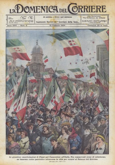Le grandiose manifestazioni di Fiume per l