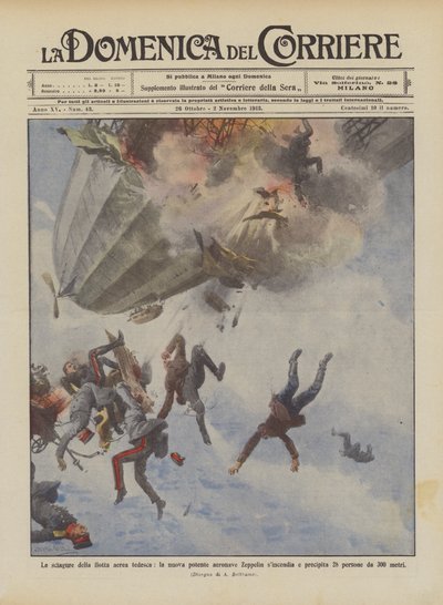 Aeronave Zeppelin si incendia e precipita da Achille Beltrame
