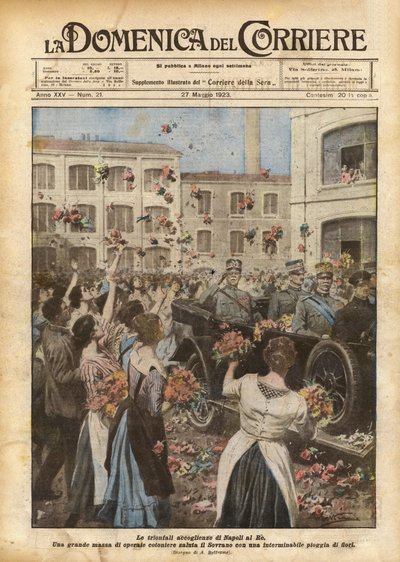 Le trionfali accoglienze di Napoli al Re da Achille Beltrame