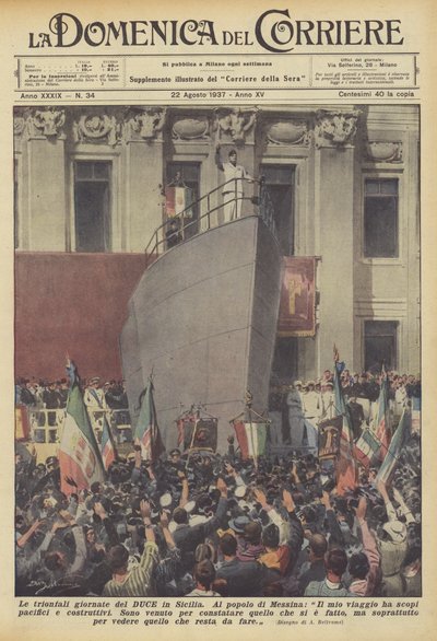 Le trionfali giornate del Duce in Sicilia da Achille Beltrame