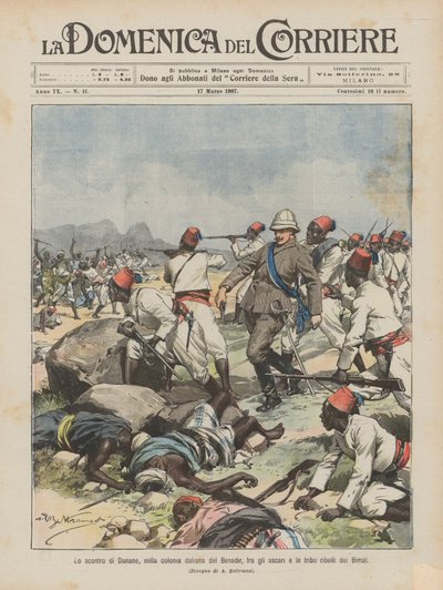 Lo scontro di Danane nella colonia italiana del Benadir fra gli ascari e le tribù ribelli dei Bimal da Achille Beltrame