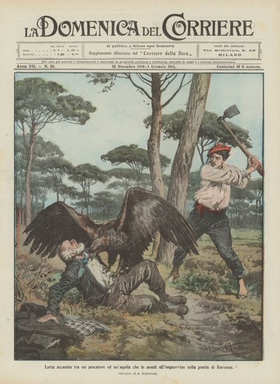 Lotta fra un pescatore e un