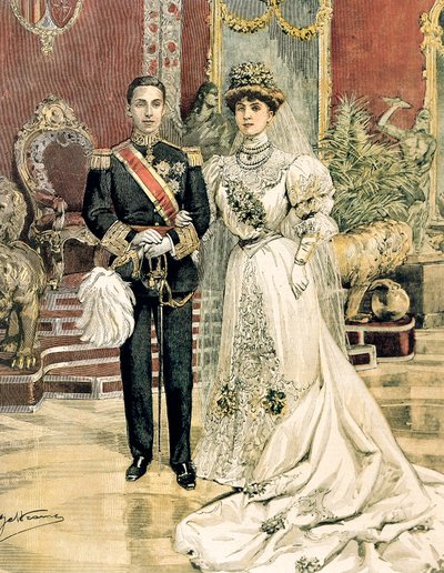 Matrimonio del Re Alfonso XIII di Spagna e della Principessa Ena di Battenberg, Achille Beltrame, da La Domenica del Corriere, 3 giugno da Achille Beltrame