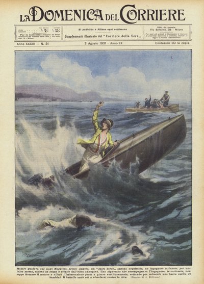 Mentre guidava sul Lago Maggiore, presso Angera, un fuori bordo appena acquistato da Achille Beltrame