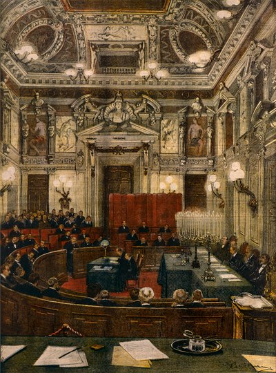 Nuovo Consiglio Comunale di Milano in sessione da Achille Beltrame