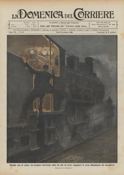 Mirabile atto di valore, un frenatore ferroviario salva da solo un treno viaggiatori in corsa da Achille Beltrame