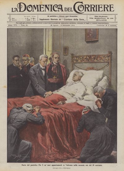Morte del pontefice Pio X nei suoi appartamenti in Vaticano nella seconda ora del 20 corrente da Achille Beltrame
