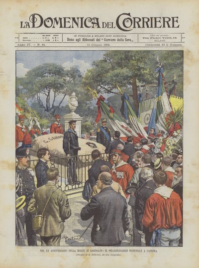 Nel XX anniversario della morte di Garibaldi, il pellegrinaggio nazionale a Caprera da Achille Beltrame