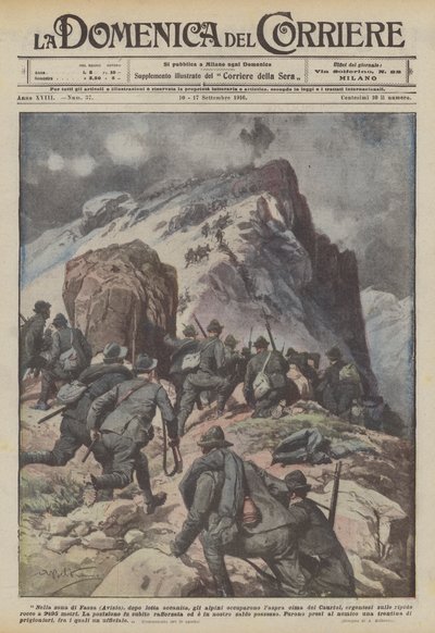Nella zona di Fassa (Avisio), dopo lotta accanita, gli alpini occuparono l