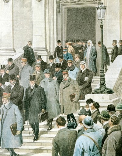 Delegati della conferenza di pace che lasciano il Quai D