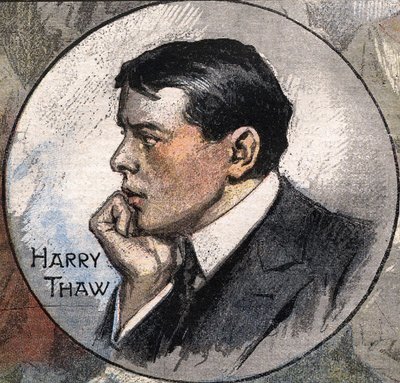 Ritratto di Harry Thaw nel 1907 durante il suo processo da Achille Beltrame