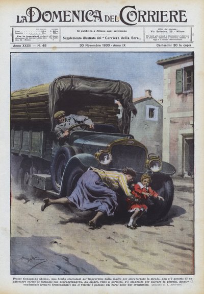 Presso Genazzano (Roma), una bimba staccatasi all