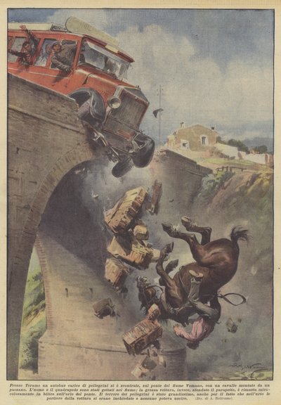 Presso Teramo un autobus carico di pellegrini si è scontrato, sul ponte del fiume Vomano da Achille Beltrame
