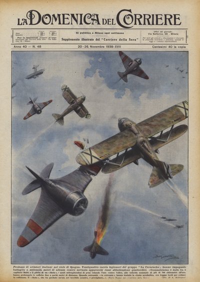 Prodezze di aviatori italiani nel cielo di Spagna da Achille Beltrame
