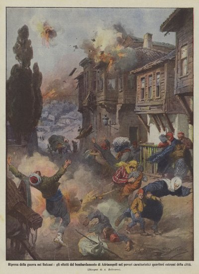 Ripresa della guerra nei Balcani, gli effetti del bombardamento di Adrianopoli nei poveri da Achille Beltrame