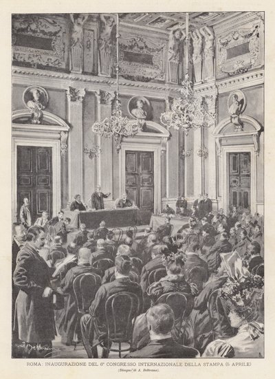 Roma, inaugurazione del 6° Congresso Internazionale della Stampa (5 aprile) da Achille Beltrame