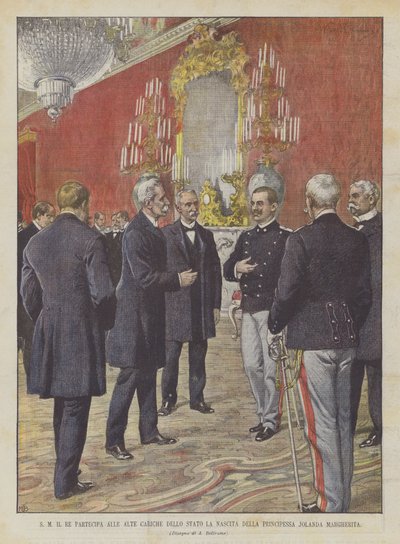 SM il Re partecipa alle alte cariche dello Stato la nascita della principessa Jolanda Margherita da Achille Beltrame