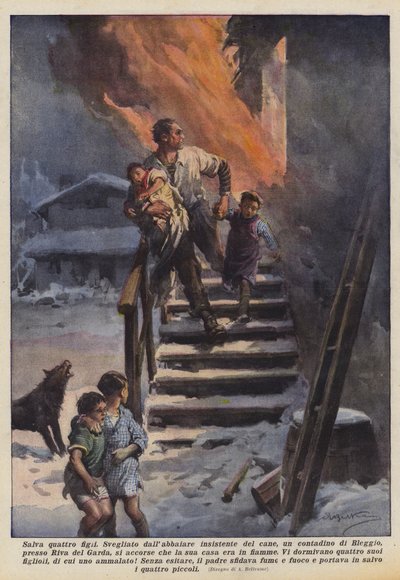 Salva quattro figli da Achille Beltrame
