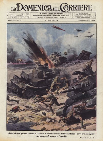 Scene di ogni giorno intorno a Tobruk da Achille Beltrame