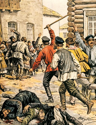 Scena di antisemitismo in Russia da Achille Beltrame